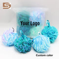 75g Super Soft Shower Loofahs Large Bath Sponge Mesh Pouf Wash Puff Shower Poof Exfoliating Bath Ball Foaming Bath