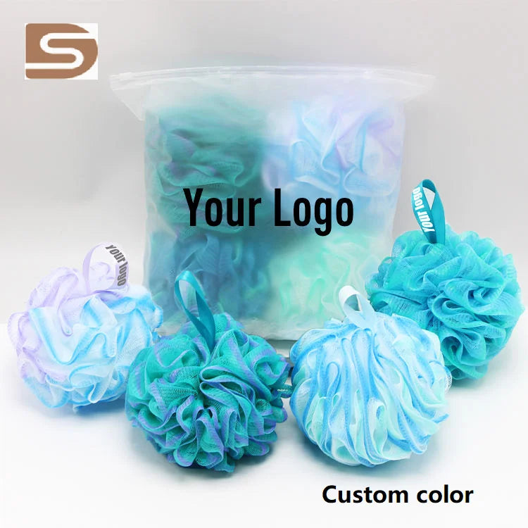 75g Super Soft Shower Loofahs Large Bath Sponge Mesh Pouf Wash Puff Shower Poof Exfoliating Bath Ball Foaming Bath