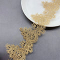 1 Yard Golden Ribbon Embroidery Applique Lace Trim Sewing Wedding Dress DIY Clothing Accessories