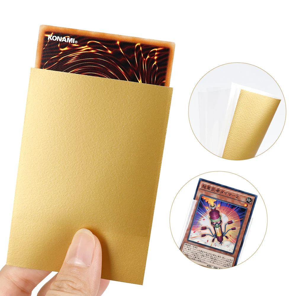 Superior Golden Back Matte Card Sleeves New 62x89 Premium Yugioh Consistently Cut PP Material Heat-Sealed Handle for Industry