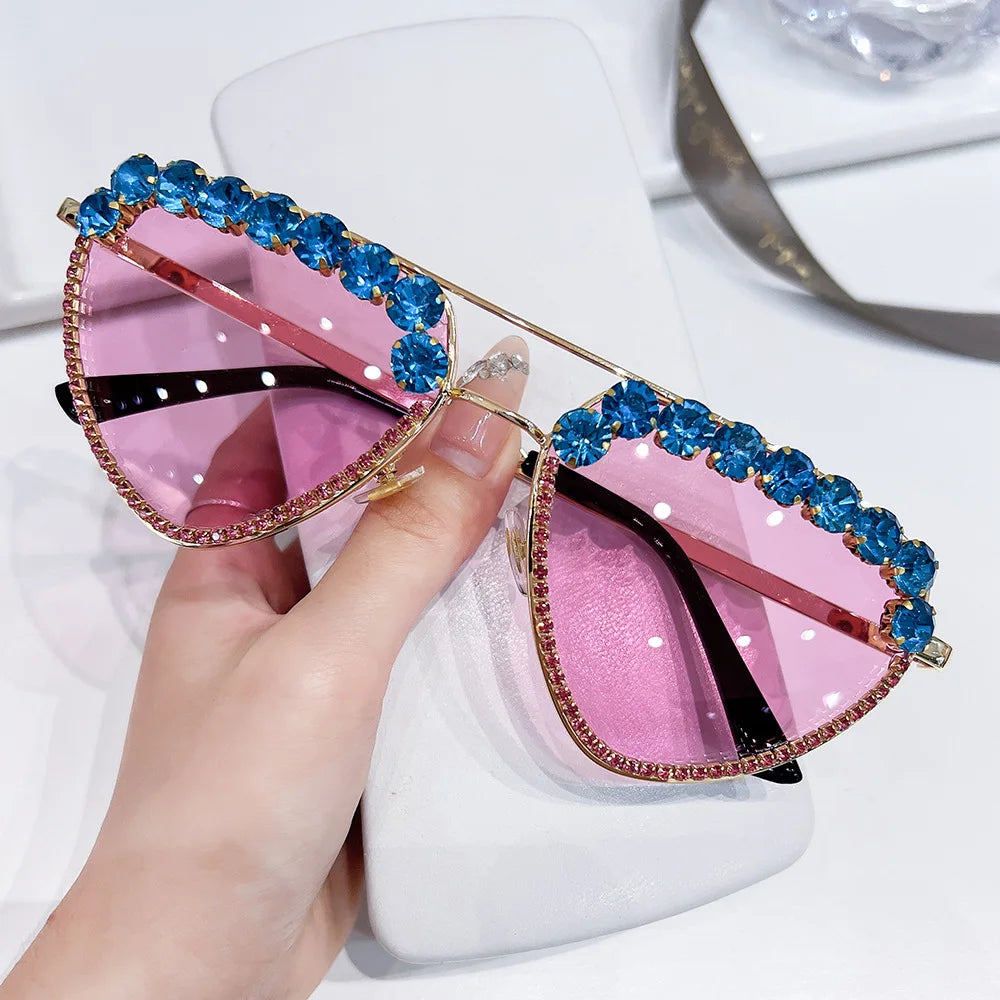 2024 New Diamond Fashion Trend Sunglasses Retro Vintage Sunglasses Wholesale for Women