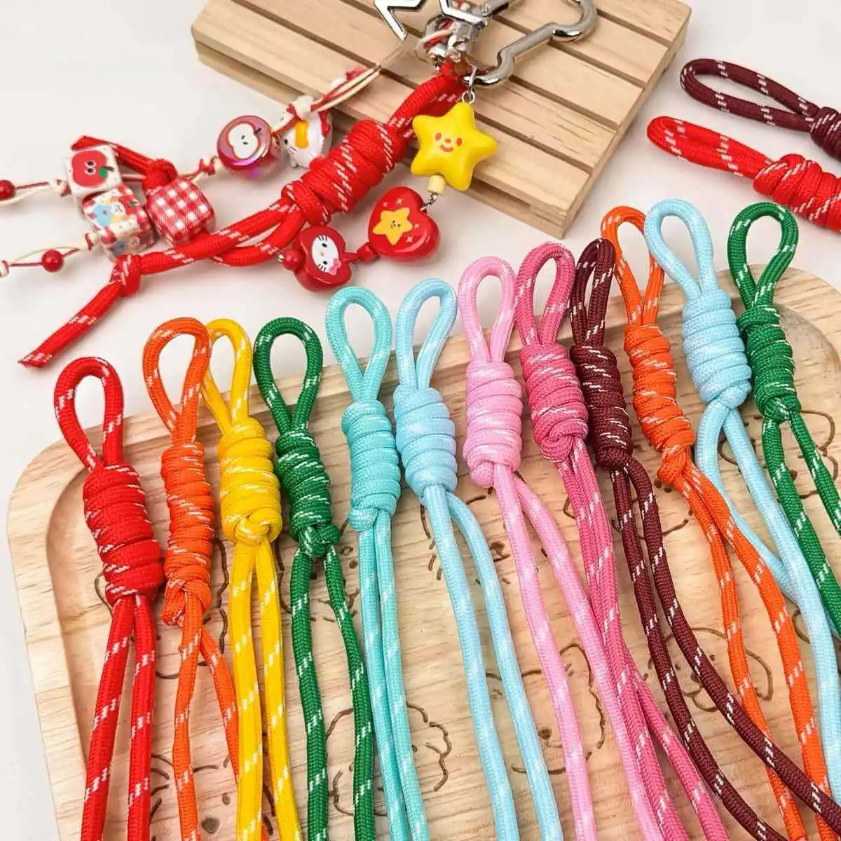 DIY Handmade Braided Rope Bag Hanging Ornaments Keychain for Women Bag Chain