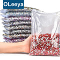 Oleeya Customized Bulk Packing Flat Back Glass Non Hot Fix Rhinestones 14400pcs for Tumbler Decorations
