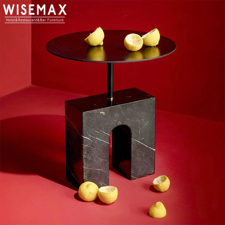 WISEMAX FURNITURE New Design Home Living Room Furniture Marble Nordic Luxury Side Table Modern Marble Hotel Side Coffee Table