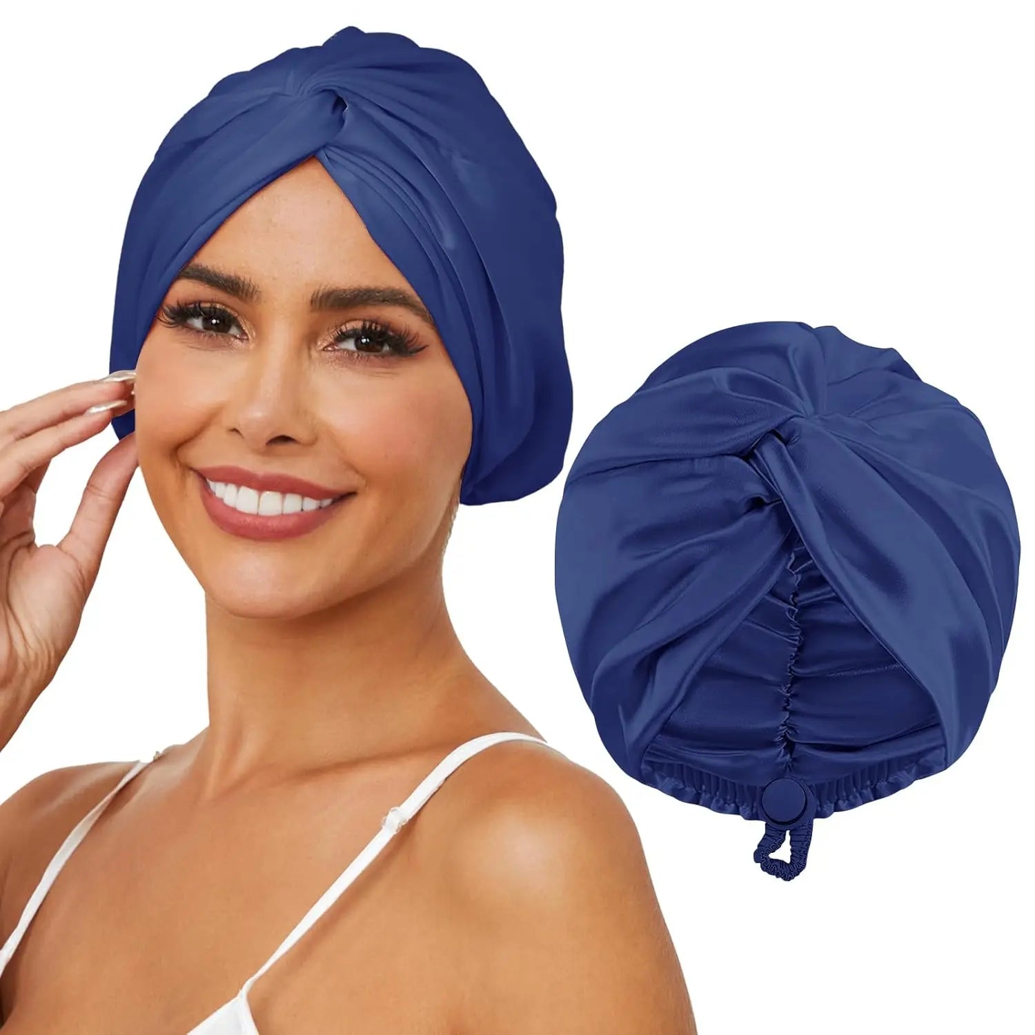 Hot Selling Women's Satin Elastic Sleeping Hat Daily Use Head Wrap Elastic Band Wholesale Sleep Cap