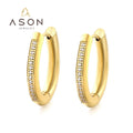 Ason New Fashion Jewelry 18K Gold Plated Huggie Hoop Earring Dainty Jewelry Stainless Steel Cubic Zircon Hoop Earring for Women