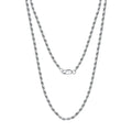 RINNTIN SC29-2.3 Fine Jewelry Pure  925 Sterling Silver 2.3mm Diamond-Cut Rope Chain Necklace for Men