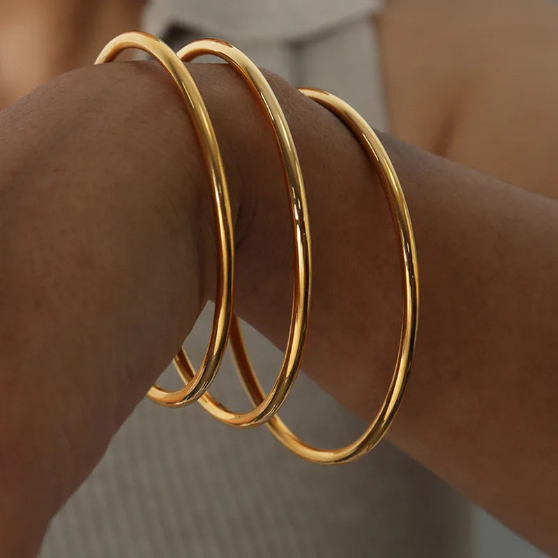 Hot Selling 18k Gold Plated Retro Stainless Steel Bracelet Handmade Women Charm Bracelet