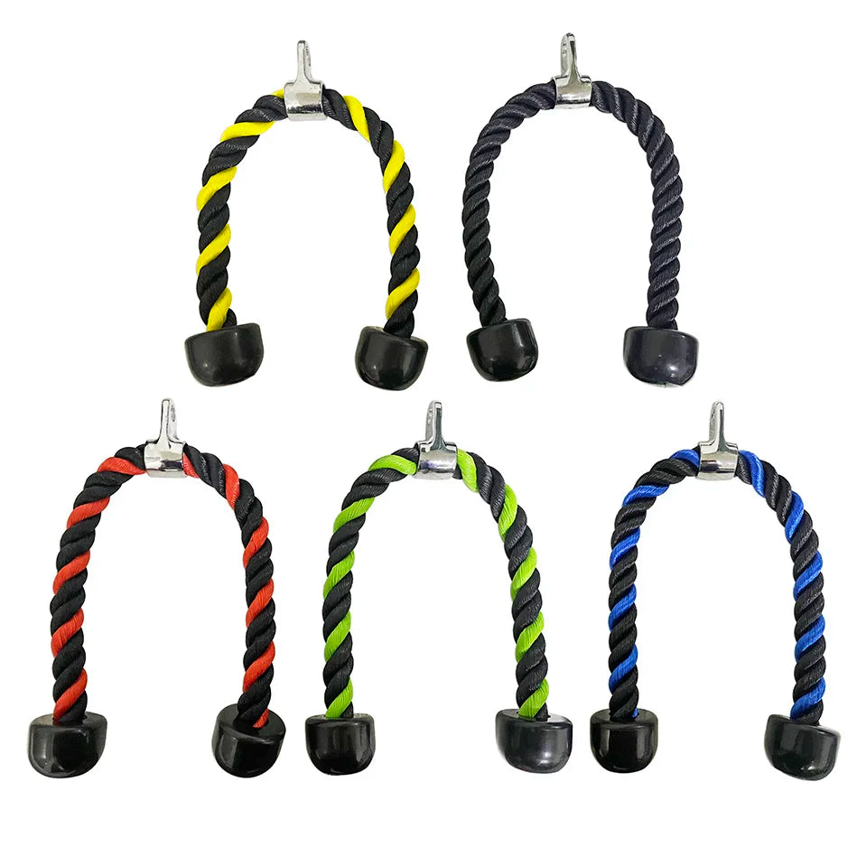 Ergonomic Steel & Rubber Gym Fitness Training Pull Down Tricep Rope Cable Machine Attachment MegaBDM