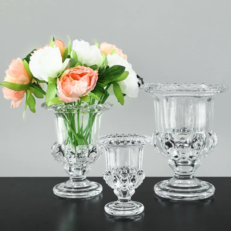 Wholesale Creative European-style Thickened High-footed Base Desktop Handicraft Ornaments Glass Vase