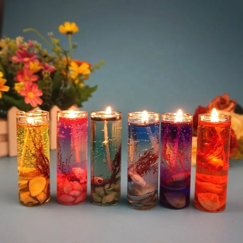 Creative Candle Holder  Ocean Candle Jelly Wax Wedding Gift Ocean  Jelly Essen Tial Oil Romantic Candles
