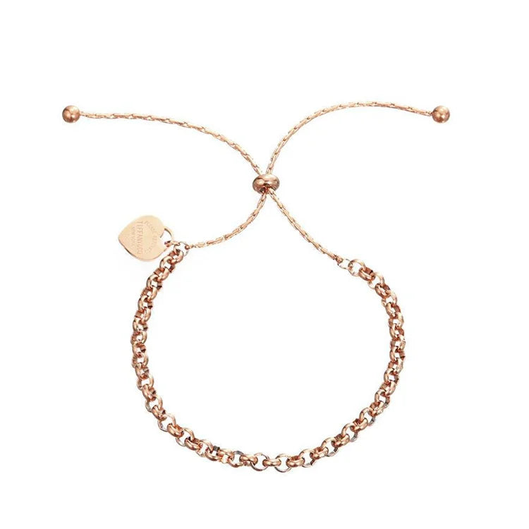 Wholesale Waterproof Stainless Steel Dainty Heart Anklet Adjustable Love Pulling Women Anklet Bracelet