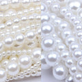 Pure White/Creamy White 3mm-30mm Size Highlight Cheap ABS Plastic Pearl Beads With Hole