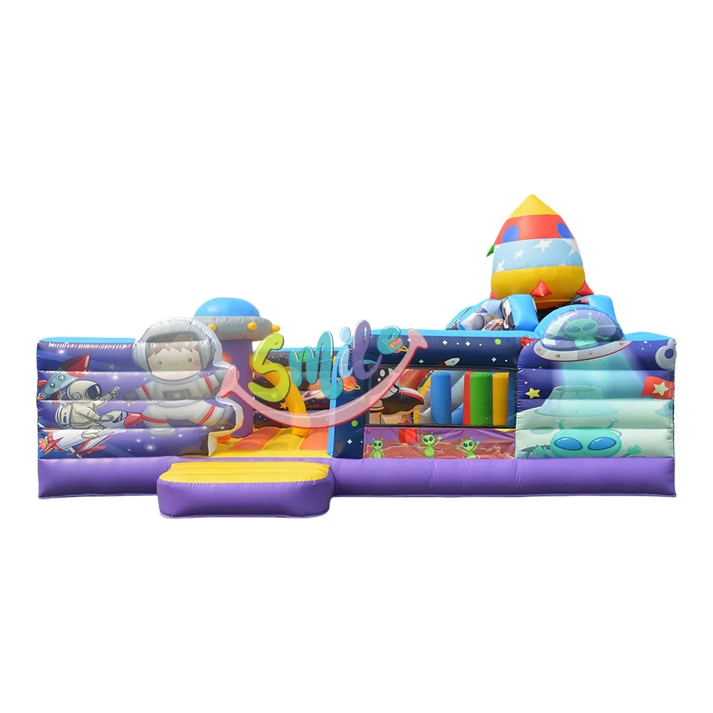 Commercial Grade EN14960 Certified Unisex Kids Inflatable Bounce Castle 2-Person Aufblasbare Hupfburg Alien Bouncer House Jumper