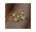Fashion Irregular Gold Plated Geometric Triangle Huggie Earrings Korean Luxury Crystal Zircon Stud Earrings for Women