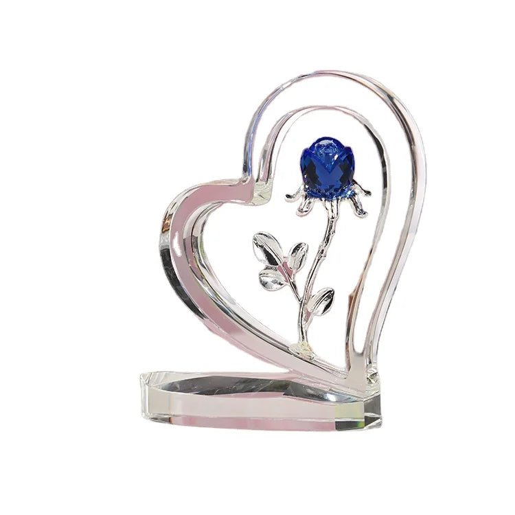 Wholesale Professional Factory Souvenir Decoration Gifts Wedding Crystal Love Rose Upright for Valentine's Day Favors