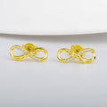 Solid 925 Silver Panther on Infinity Earrings Bracelet Necklace Gold Plated