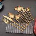 Best Selling Product Canton Tower Handle Royal Gold Slim Flatware Stainless Steel 18/10 Wedding Cutlery Set