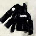 Custom Rhinestone Zip up Hoodie Logo OEM Clothing Men Joggers Sweatsuit 2 Piece Set Sweatpants and Hoodie Set Tracksuit for Men