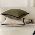 French Medieval Style Pillowcase Black Border Retro Green Cushion Cover American Style Living Room Sofa Decor Waist Pillow Cover