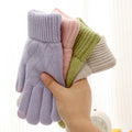 Gloves Female Winter Warm Simple Solid Five Fingers Fashion Gloves 2026 New Jacquard Wrist Comfortable Custom Desgin
