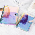 Hologram Notebook Binder Refillable A6 6 Ring Binder Loose Leaf A5 Clear PVC Budget Binder for Cash Envelopes Organizer