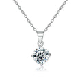 Classic Pendant Round Brillant Cut 7.0mm Rhodium Plated 925 Sterling Silver Pendant Necklaces for Women