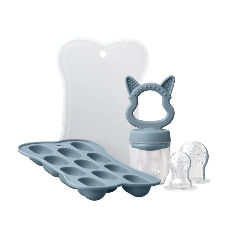 Free Breast Milk Storage Containers Popsicle Silicone Molds Food Fruit Feeder Ice Cube Freezer Tray for 0-12 Months