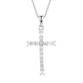 Drop Shipping White Gold Plated 925 Sterling Silver Cross Pendant Necklace Big Cubic Zirconia Diamond Pendant with Wedding Chain