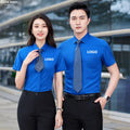 Hotel Receptionist Work Shirts Uniforms Formal Casual Men's Women's 100% Bamboo Fiber Breathable Short Sleeve Customizable Logo
