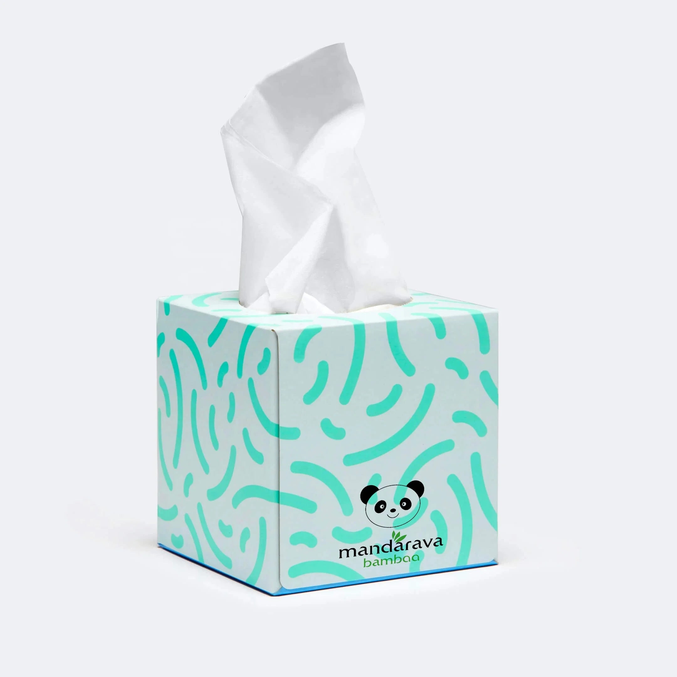 Customized 3ply 2ply  Bamboo Pulp Unbleached Color Cube Box Facial Tissue