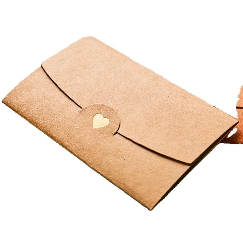 Big Size Classic Paper Envelope Romantic Gold Heart Mini Card Packing Custom Your logo Size Custom Your Design