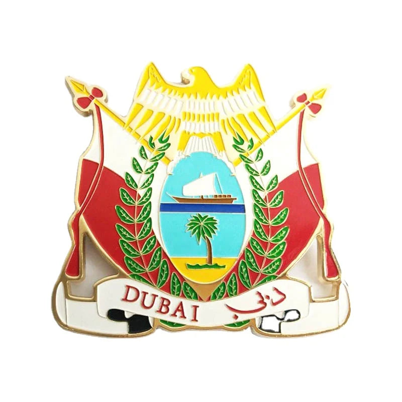 Dubai Car Badge Zinc Alloy Metal Car Sticker Badge UAE Dubai Car Grille Emblem Logo Badge Manufacturer