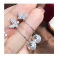 E1770 8-9mm DIY Natural Freshwater Pearl Charm Earrings Mounting Accessory 925 Sterling Silver Gold Plated  Jewelry for Women