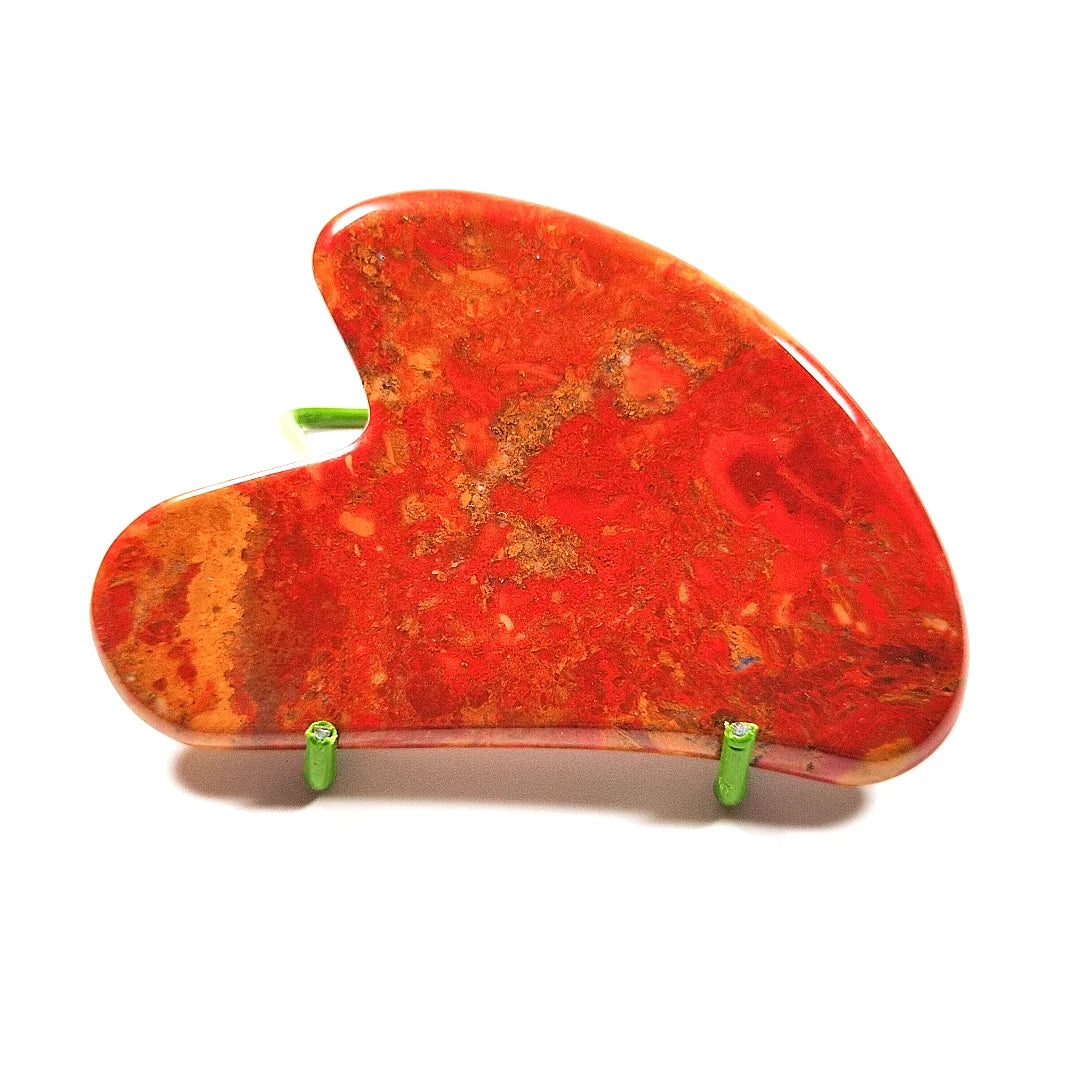 Huiying Heart Shape Jade Guasha Tools Mookaite jasper Scraping Massage Tool