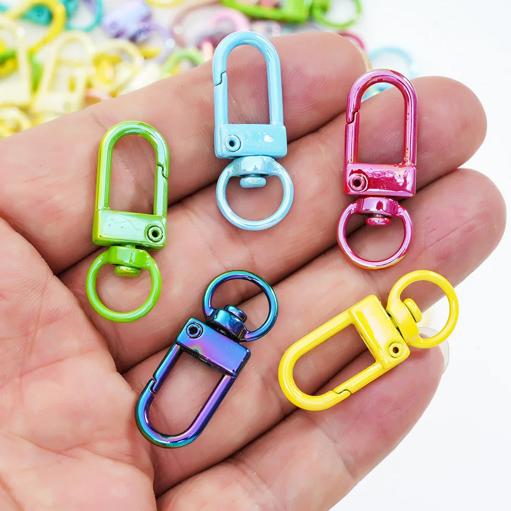 Zinc Alloy Color AB Paint Keychain Colorful Metal Lobster Claw Clasps Swivel Lanyards Trigger Snap Hooks Strap