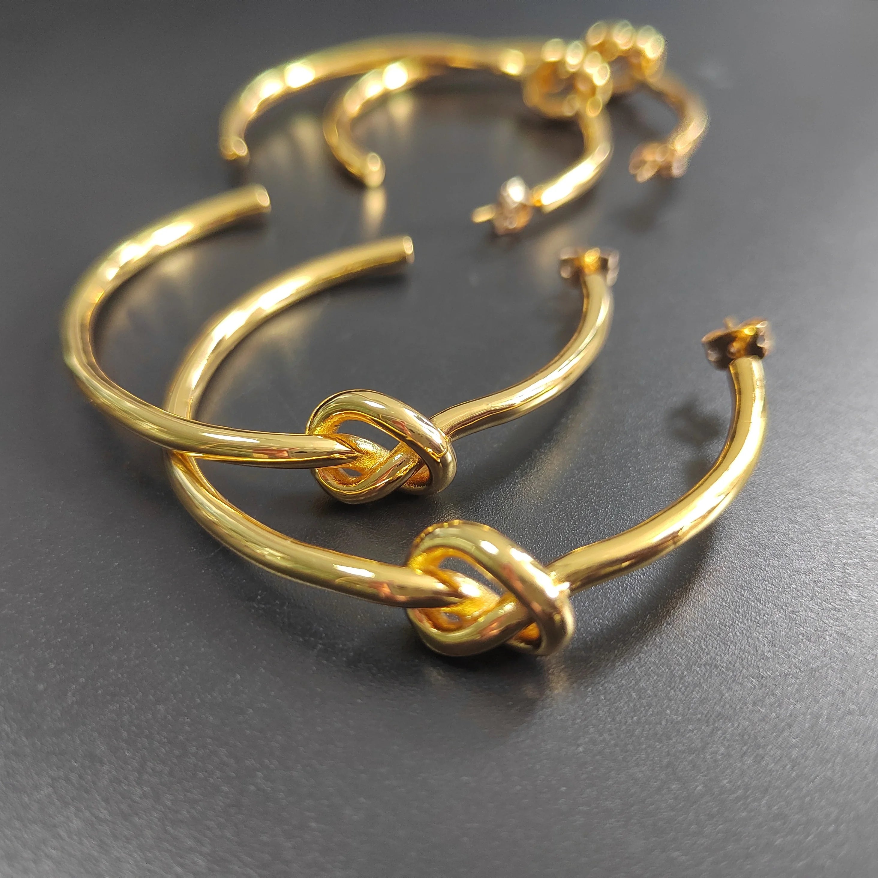 Women Earrings Real Gold Plated 60mm Big Hoop Stud Earrings Ready to Ship Low Moq Stock Earrings Jewelry