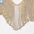 Top Quality Long Rhinestone Tassel Trimming Chain Hand Sew Wedding Collar Applicator for Garment Boot Decorations
