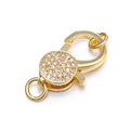Cubic Zirconia Clasps for Leather Bracelets with Double Sides Micro Pave Charm