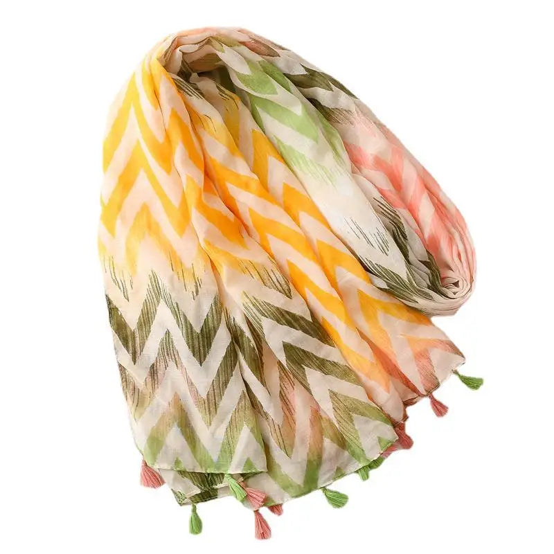 Design Customized Logo Accept Fashion Journey Cartoon Cheap Girls  Ethnic Spring Summer Scarves