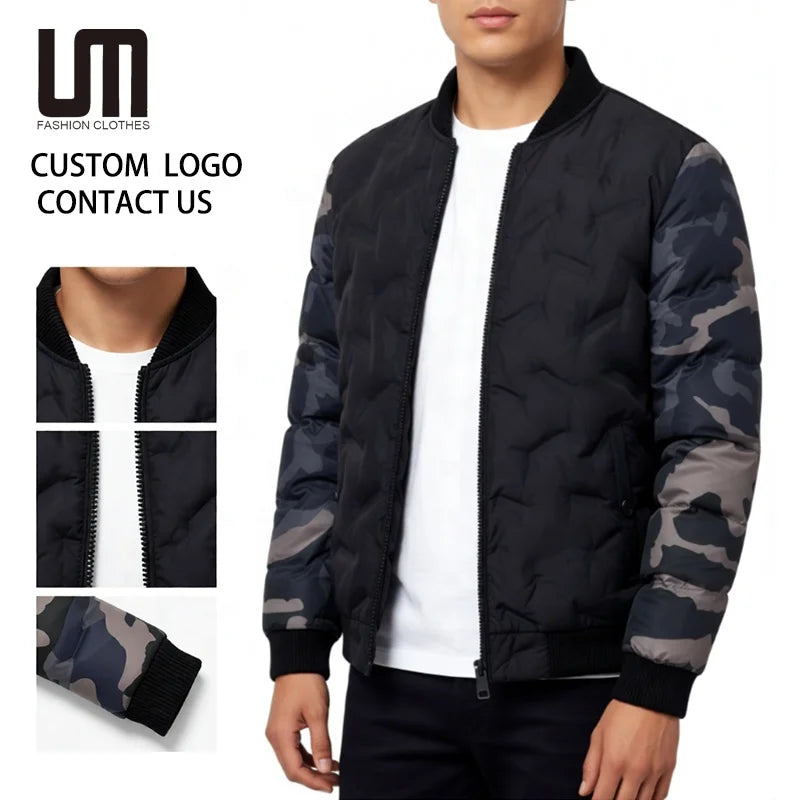 Custom Logo Autumn/Winter Men's Bomber Jacket - Casual Windbreaker Coat Warm Thickened Outerwear Wholesale Streetwear Jackets