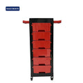 Wallybeauty 6-Drawer Salon Cart Black Plastic Beauty Trolley with Storage for Hairdressing