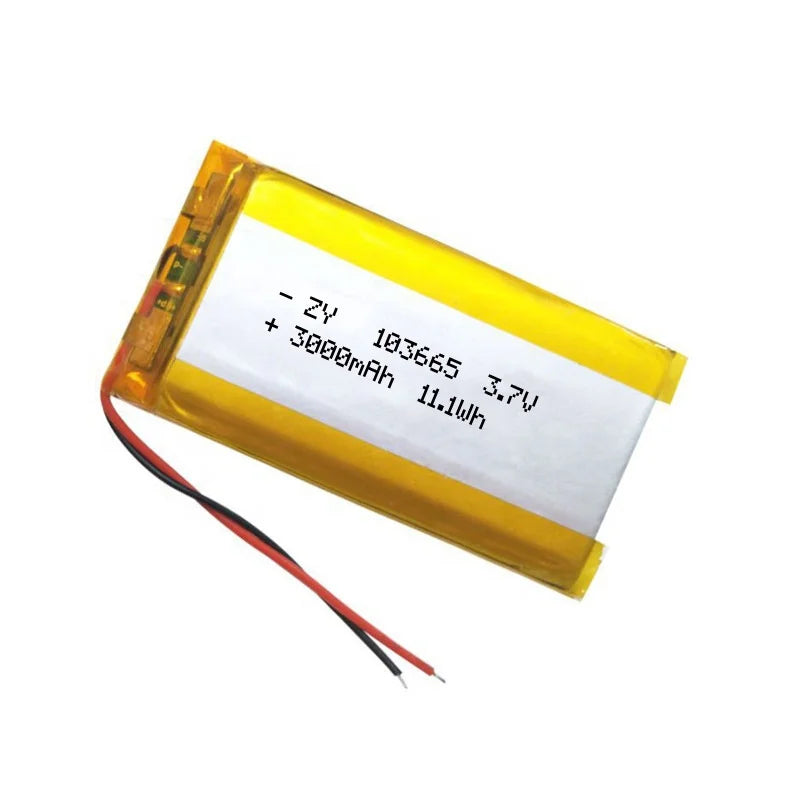 High Capacity 103665 3.7V 3000mAh Li Po Polymer Battery with Pcb for Electronic Product