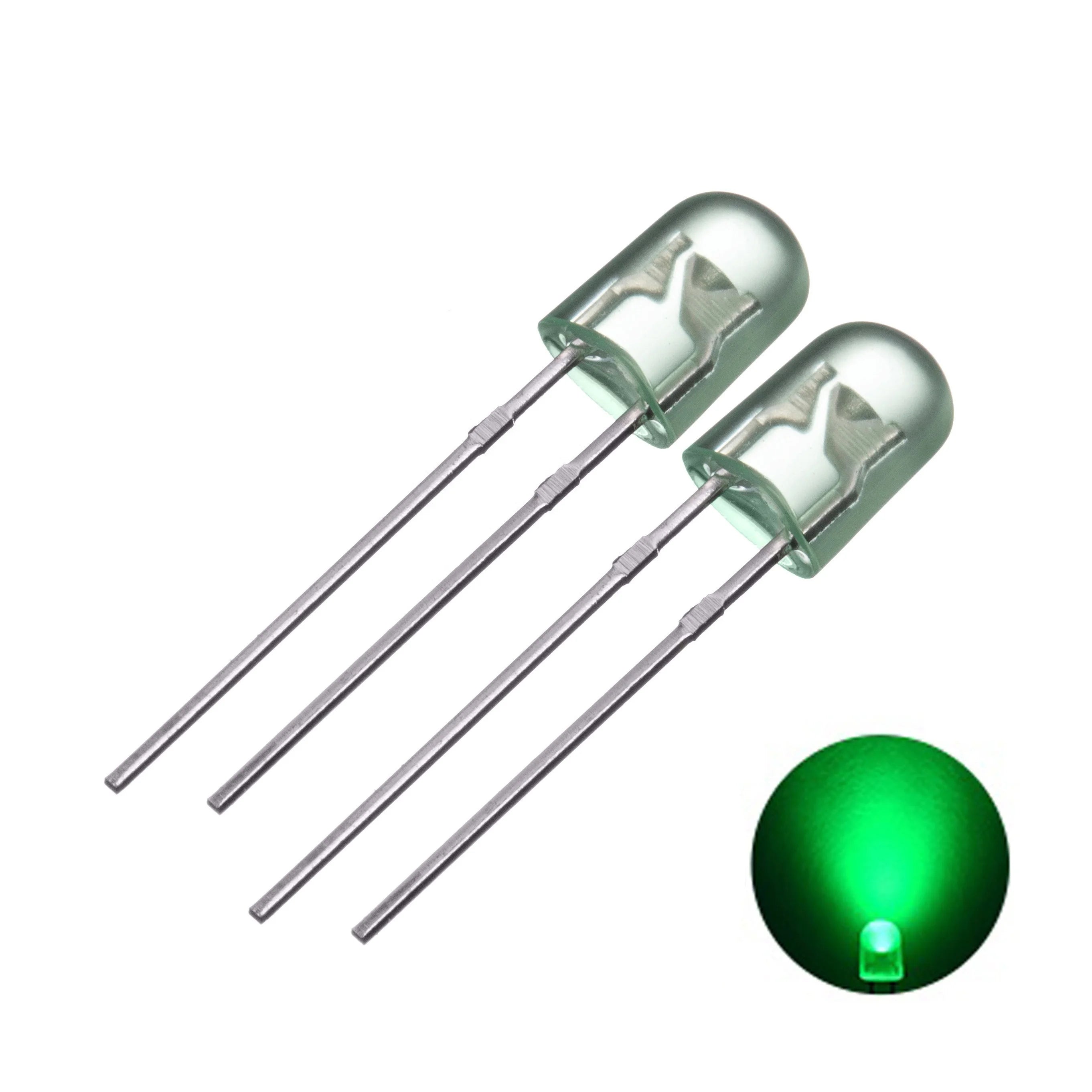 Factory Wholesale Diffused 3V 5mm Oval 546 Green Led Diode for Led Screen Display Led Module