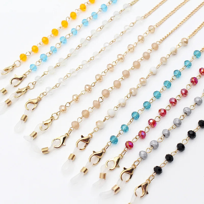 Crystal Fashion Anti-off Eye Glasses Chain Shiny Glasses Holder Chain