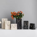 European Nordic Flowerpot Tabletop Wedding Bag Shape Ceramic Vase