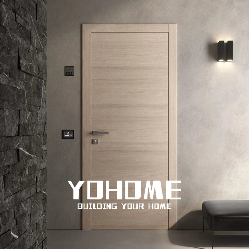 China Interior Doors Wood Porte Intrieure Solid Wood Door Interior Black HDF Flush Wood Doors