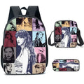 Custom Set of 3 Stitch Designer Black Cartoon School Stitch Bookbag with Matching Lunch Box Bag for Kids Preschool Girls Boy