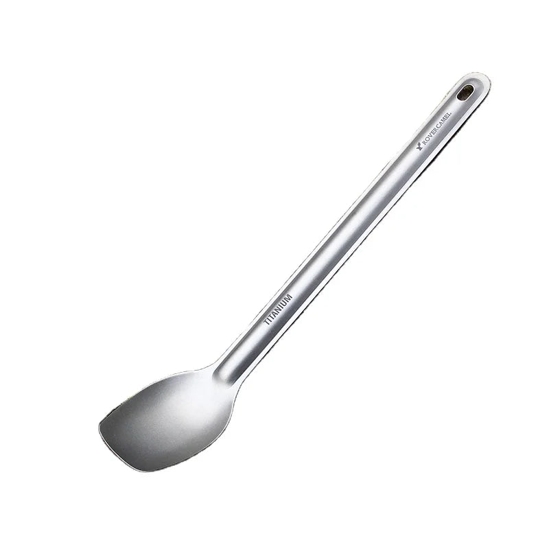 Outdoor Camping Backpacking Picnic Titanium Long Handle Spoon Titanium Spork Cutlery Camping Spoon Outdoor Spork