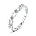 New fashion 925 sterling silver honeycomb hollow micro inlay diamond index finger ring for women girls